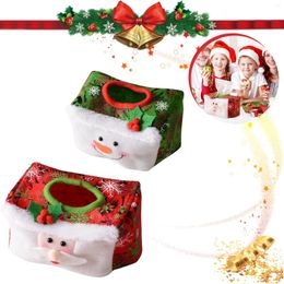 Party Decoration Christmas Toilet Paper Holder Case Boxes Santa Claus Tissue Cover Bags Non-Woven Fabric Xmas Home Decor Towels Organizer