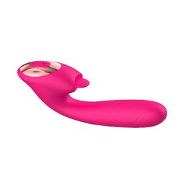 Vibratos G spot Thrusting Clitoral Stimulator, G Spot Tongue Licking Rabbit Dildo Vibrator Vagina Stimulation Rechargeable Adult Sex Toys for Women Couples