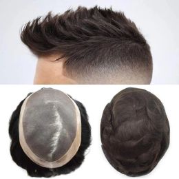 Toupees Toupees Men Toupee Hair Replacement MONO Systems For Men Natural Male Hair Capillary Prosthesis Durable Male 100% Real Human Hair