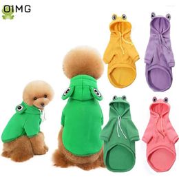 Dog Apparel OIMG Frog Cosplay Dogs Costume Hoodies Sweatshirt For Pets Winter Small Clothes Pomeranian Chihuahua Cute Puppy Clothing