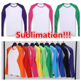 Sublimation Blank T-shirt Thermal Heat Transfer Printing Party T Shirt DIY Unisex Blouse Top Tees Child Patchwork Raglan Tshirt Z 4.4
