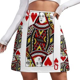 QUEEN OF HEARTS PLAYING CARDS ARTWORK Mini Skirt skirt in clothes 240323