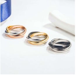 High Edition V-gold Rose Tri Color Card Home Colorful Classic Screw Yellow White Gold Ring