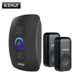 Doorbell KERUI Outdoor M525 Waterproof Wireless Doorbell Smart Home Door Bell Kit LED Flash Security Alarm Welcome House Melodies