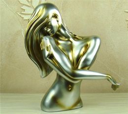 Abstract Naked Woman Bust Handmade Resin Belle Sculpture Human Body Art Ornament Lover039s Gift Craft for Parlour Decor Furnishi9834818