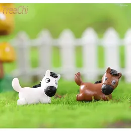 Decorative Figurines Mini Micro Landscape Pony Baubles Repose Brown White Diy