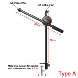 Monopods Microphone Stand Mic Stand Desk Microphone Bracket Phone Tripod Boom Arm Adjustable 3/8 Inch Screw Live Equipment