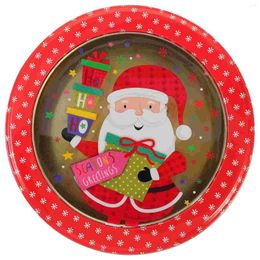 Storage Bottles Christmas Cookie Box Supplies Candy Tins Jar Decor Biscuit Iron Holder Child Santa Claus Decoration