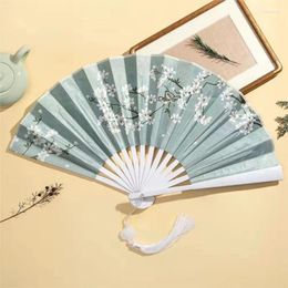 Decorative Figurines 2024 Plastic Fan Tassel Pendant Ancient Style Chinese Folding Children's Silk Fabric Fans LF149