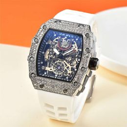 24 2022 New Best-selling Barrel Black Warrior Imitation Mechanical Layered Diamond Inlaid Large Dial Quartz Watch 89