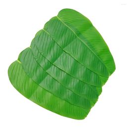 Decorative Flowers Artificial Banana Leaves For Hawaiian Party Decor 5PCS Table Mat