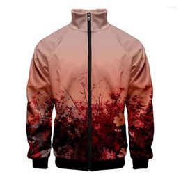 Men's Jackets 3D Ancient Flowers Printing Jacket For Men Winter Women Harajuku Bloom Graphic Children Fashion Cool Vintage Tops