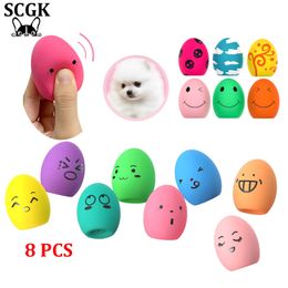 scgk bouncy egg Dog Toys Funny Ball Squeaky Latex Bouncy Egg with Squeaker for Puppy Small Pet Dogs Soft Rubber Sound 240328