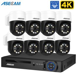 System 8MP 4K PTZ Security Camera System Kit Face Detection Recording Audio POE NVR CCTV Outdoor Home Video Surveillance Xmeye Set