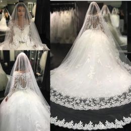 Dresses 2017 Sexy Luxury Arabic Ball Gown Wedding Dresses Scoop Neck Long Sleeves Lace Appliques Beaded Puffy Court Train Plus Size Bridal