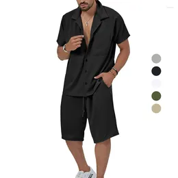 Men's Tracksuits Summer Casual Short Sleeved Shorts Simple Family Set Shirt Outdoor 2-Piece Breathable Beach