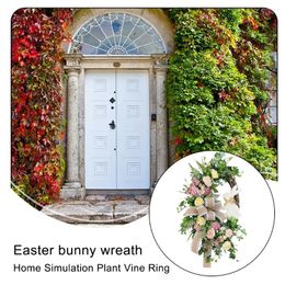 Decorative Flowers Easter Wreath Festival Wall Window Fireplace Door Yard Garland Home Farmhouse Office Bedroom Decoration Ornament