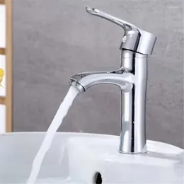 Bathroom Sink Faucets Household Copper Body Washbasin Faucet Electroplating Wash Basin And Cold Mixing Valve Counter