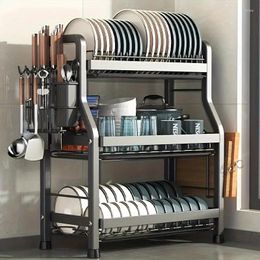 Kitchen Storage 1pc Dish Racks Drying Rack Stainless Steel Large Capacity Dishrack Multifunctional Rustproof Drainer