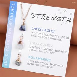Pendant Necklaces Natural Irregular Stone Necklace Mineral With Interchangeable Charm Pendants Lapis Lazuli Aquamarine Gifts