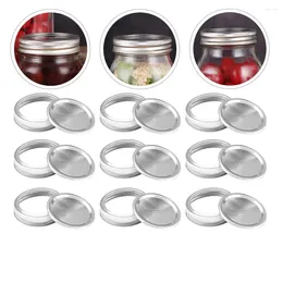 Dinnerware 10 Pcs Mason Jar Lids Convenient For Replacement Sealing Canning Wide Mouth Jars Multipurpose Covers Tinplate