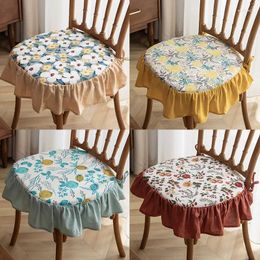 Chair Covers Vintage Seat Cover With Ties Dining Room Removable And Washable Ruffle Pad Thin Floral