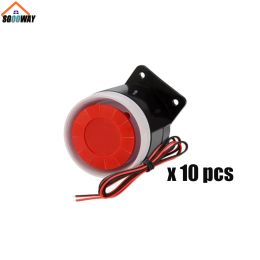 Gloves Red&black Mini Wired 72mm Cable 120db Loudly Siren Horn for Home Security Sound Alarm System Dc12v5v 110 Pcs