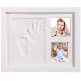 Frames Baby Hand Foot Print Photo Frame Baby Photo Frame with Mold Clay Imprint Kit Baby Souvenirs Commemorate Kids Growing Memory Gift