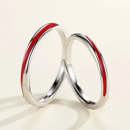 Cluster Rings Lovers Ring Simple Personality Twisted Red Line Men And Women Romantic Eternal Valentine's Day Gift