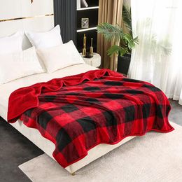 Blankets Imitation Lamb Fleece Blanket Casual Thickened Double Waffle Cover Office Nap Flannel