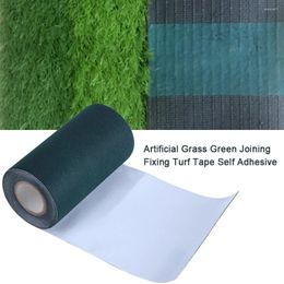 Decorative Flowers 5mx15cm Artificial Grass Jointing Tape Outdoor Garden Green Synthetic Lawn Carpet Realistic Seaming Tapes Without Glue