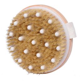 New Style Dry Skin Body Soft Natural Bristle SPA Brush Wooden Bath Shower Bristle Body Brush without Handle LX35723170360