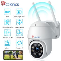 Cameras Ctronics 5MP WiFi Camera Outdoor PTZ 360 Security IP Camera Human Detection Auto Tracking CCTV 4MP 1080P Night Vision 2way Talk