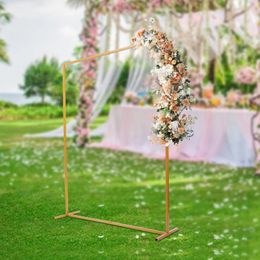 Wedding Arch Stand with BasesEasy Assembly Square Garden Arch Metal Abor for Weddings Quinceaneras Party Event Decoration 240322