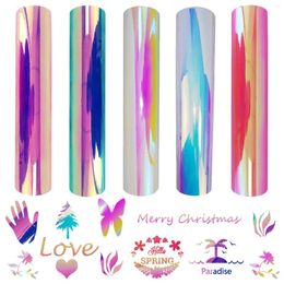 Window Stickers Holographic Opal Permanent Roll Self-Adhesive Craft Sign Making Waterproof Sticker Cup/Glass Decal Xmas Card