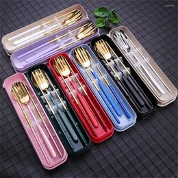 Dinnerware Sets Stainless Steel Tableware Soft And Bright Colour Built In Clip Spoon Body Forging Difficult To Scratch