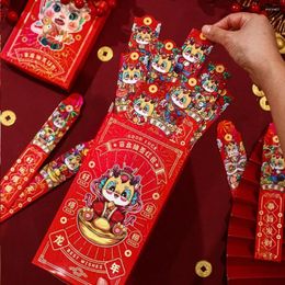 Gift Wrap Dragon Patterns Surprise Blind Boxes Pockets Good Luck Wish Draw Lots Red Envelope Blessing 2024 Year's