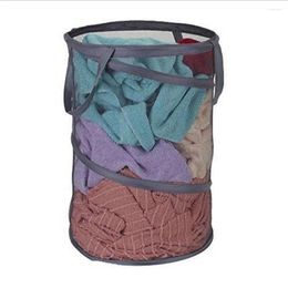 Laundry Bags Toy Storage Basket Foldable Mesh Portable Moisture-proof Space-saving Solution Dirty Clothes