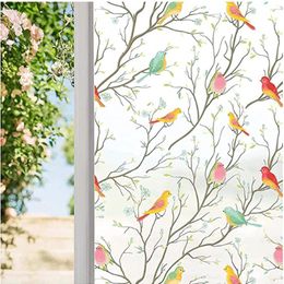 Window Stickers Frosted Glass Film Decorative Non-Adhesive Static Cling Sun Blocking For Bathroom Decal Sticker