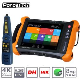 Display WANGLU Full Function X9 8inch 2K Retina Display Security CCTV Tester Camera Monitor IP 8MP TVI CVI AHD 4channel ONVIF RS485 Usb