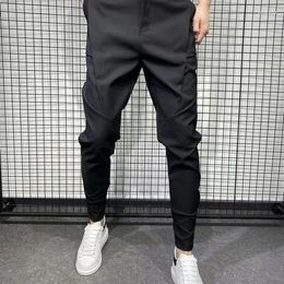 Men's Suits 2024 High Quality Spring Autumn Casual Harem Pants Men Cotton Streetwear Trousers Solid Jogger Sweatpants J31