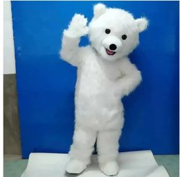Halloween Adults Size cute White Bear Mascot Costumes Christmas Fancy Party Dress Cartoon Character Outfit Suit Carnival Easter Advertising Theme