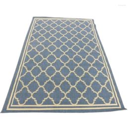 Carpets Retro Carpet Blue/beige Handmade Wool Rug Safe Anti-slip Modern Home Decor Living Room Bedroom Crawling Mat