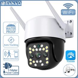 Clothing Evkvo 5mp Wifi 3 Lens Outdoor Camera Ai Human Auto Tracking Security Cctv Colour Night Version Surveillance Ptz Camera Yoosee