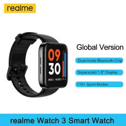 Watches Realme Watch 3 Smartwatch Blueooth Calling 1.8" Large Screen Blood Oxygen Heart Rate Monitor IP68 340mAh Battery Smart Watch