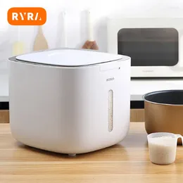 Storage Bottles Rice Box 10KG Kitchen Container Food With Lid Household Grain Sealed Jar Insect Proof Moisture Nano Bucket