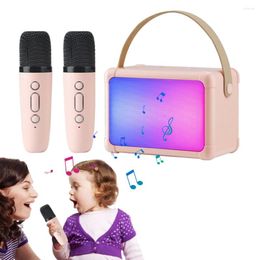 Microphones H2 Karaoke Machine With Cool RGB Lighting Portable Speaker Studio AUX TF Card Player For Party Meeting