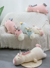 cute plush unicorn toy 70120cm long sleeping pillow stuffed animal unicorn throw pillow home decoration gift for girl LJ2009146616518