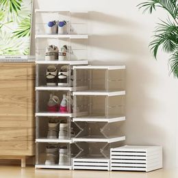 6Tier Stackable Shoe Storage Boxes with Lids 240329