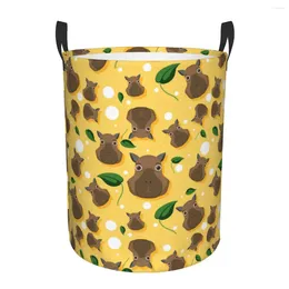 Laundry Bags Cute Capybaras Pattern Basket Foldable Large Clothing Storage Bin Baby Hamper